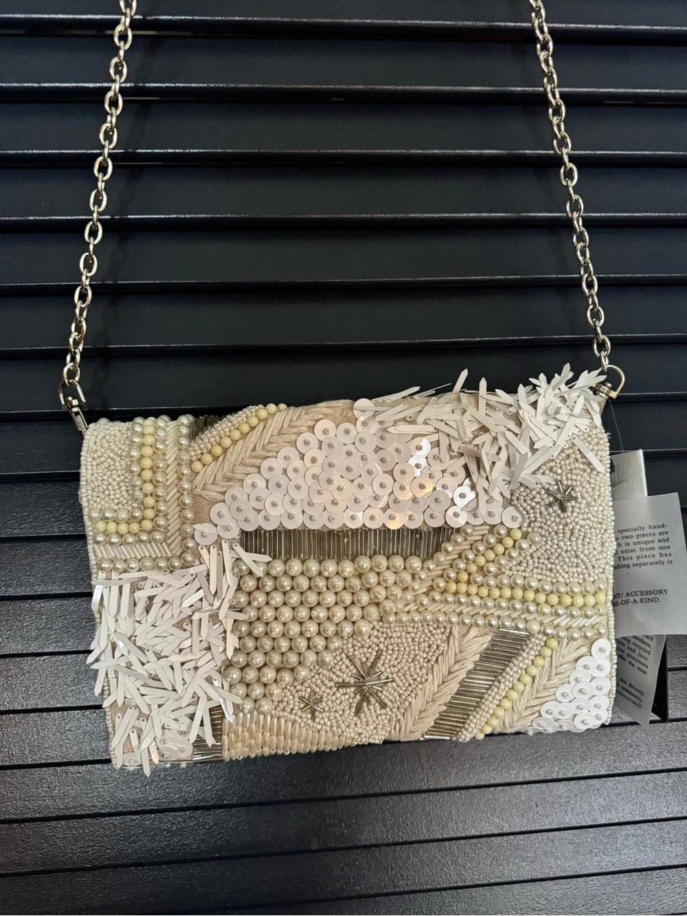 NWT America & Beyond Shimmering Sands Beaded Clutch